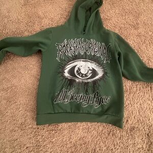 Green Graphic Hoodie Sweater